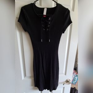 M Ribbed lace up mini dress